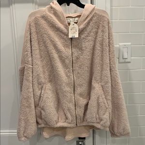 Vintage Havana fuzzy zip up jacket